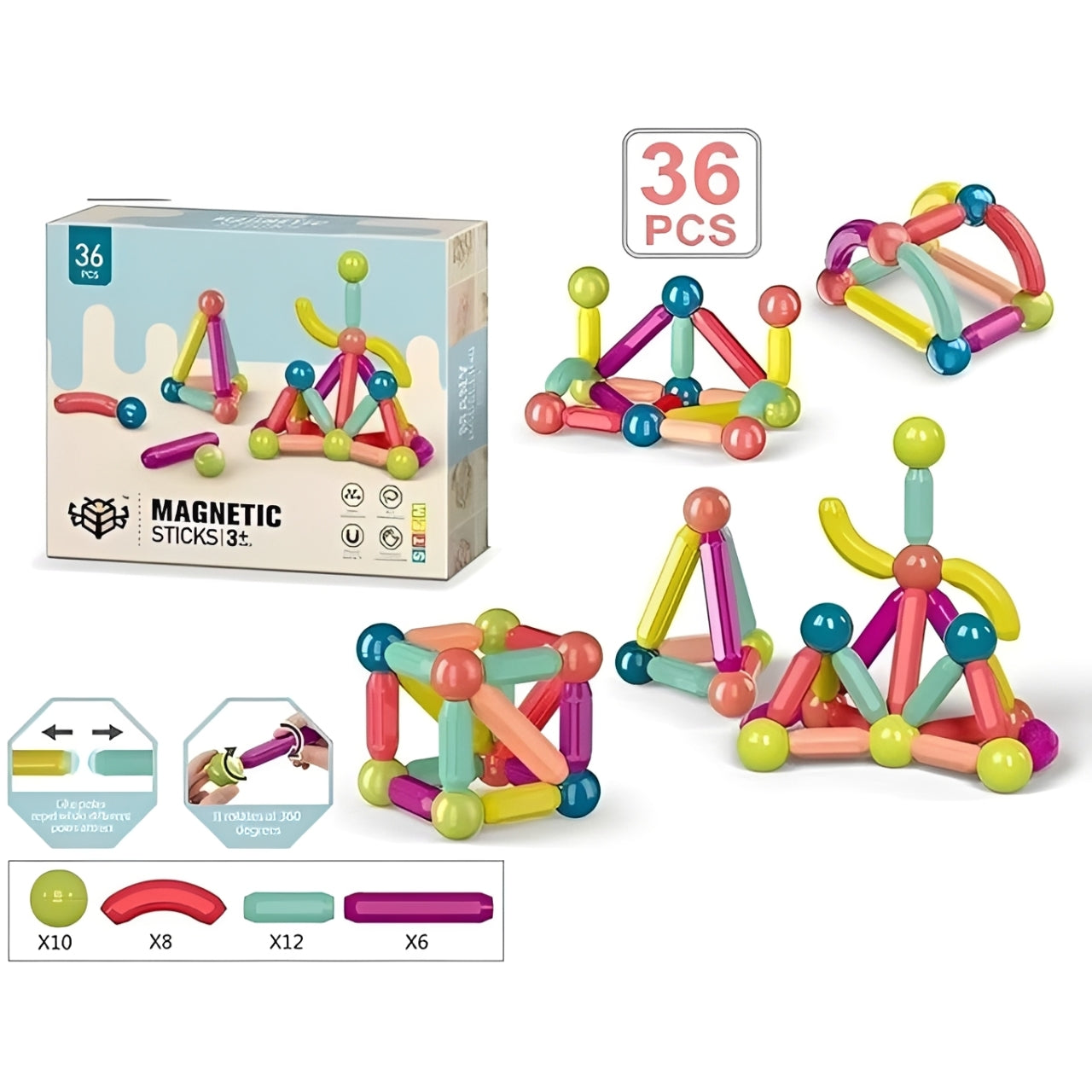 Magnetni Građevinski Set (36 delova)
