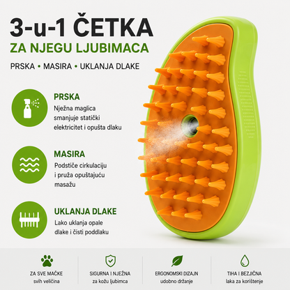Parna Četka za Ljubimce 3u1