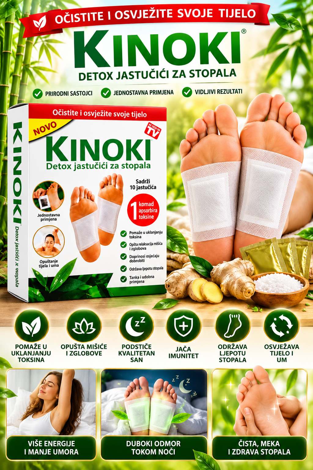 Kinoki Detox Flasteri za Stopala - 20 Komada