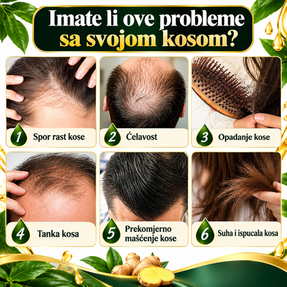 Serum za Rast Kose na Bazi Đumbira – Vidljivi Rezultati za 7 Dana