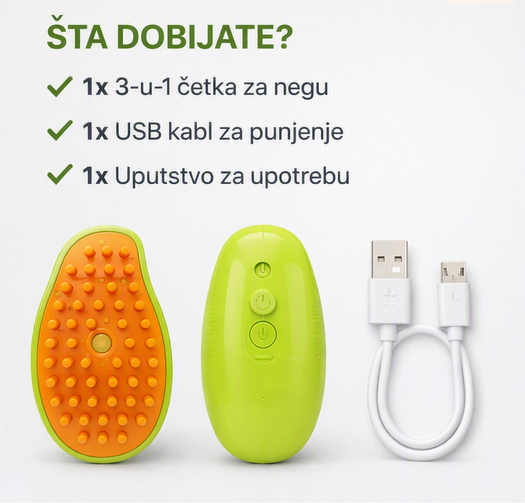 Parna Četka za Ljubimce 3u1