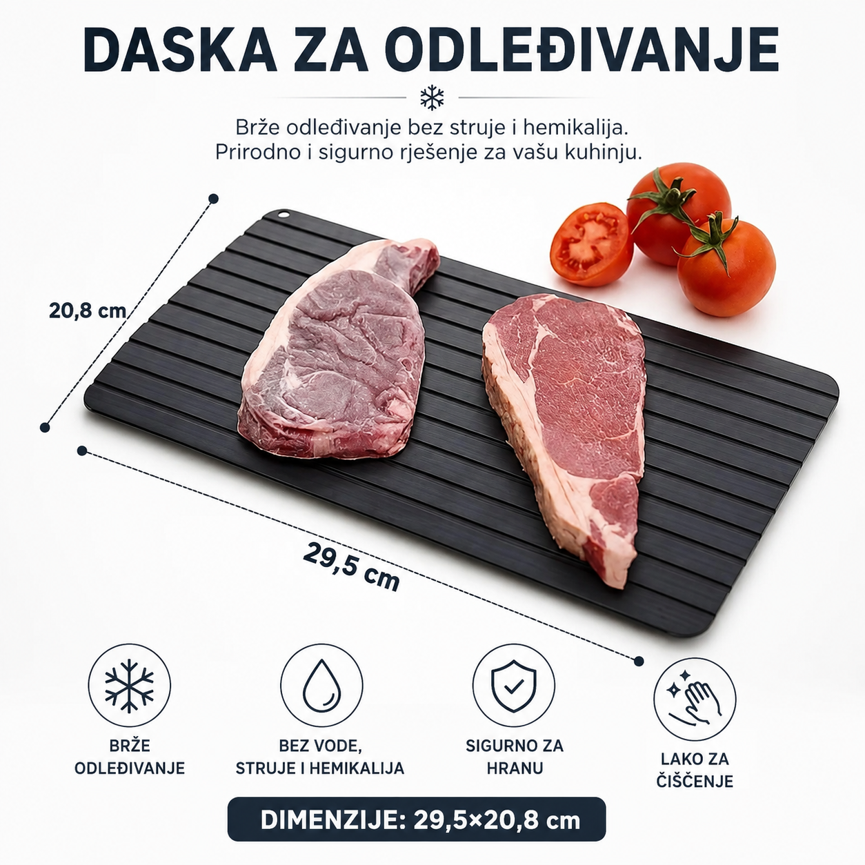 Aluminijska Ploča za Odmrzavanje Mesa