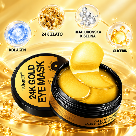 24K Gold & Kolagen Maske za Oči – Hidratacija, Anti-Age i Sjaj (60 kom)
